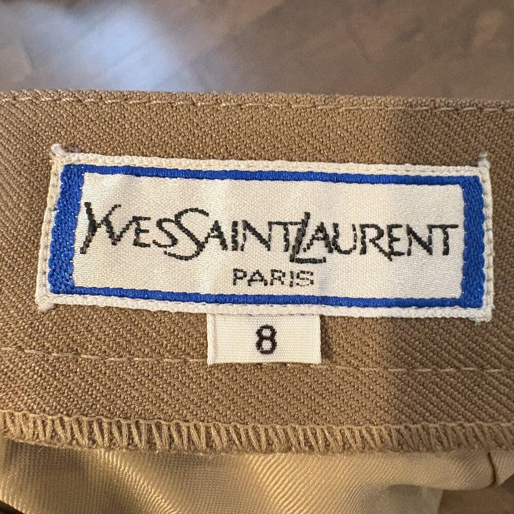 Yves Saint Laurent Brown Wool Blend Pencil Skirt - Picture 3 of 11